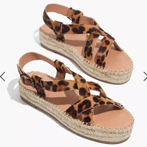 NEW Madewell Malia Asymmetrical Espadrilles Sandals Calf Hair 9.5